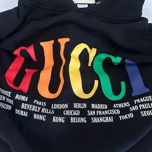 Gucci sweater hoodie. Designed as a Small in Men’s, however Unisex.